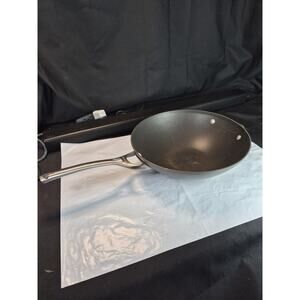 Calphalon Contemporary Non Stick 13" Flat Bottom Wok Pan Long Handles Anodized